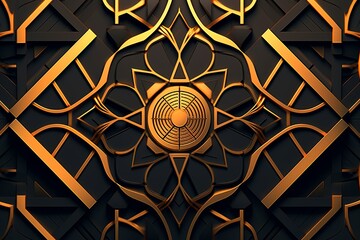 Fototapeta premium an abstract design with gold and black elements