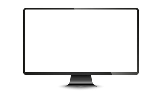 PNG Computer monitor display with empty screen isolated on transparent background. Stock royalty free.