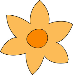 The flower is yellow with a contour for decoration and design.