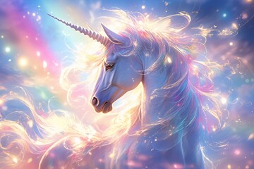 The Enchanting Majesty - A Captivating Portrait of a Unicorn, the Symbol of Magic and Wonder.