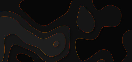Abstract wavy black papercut style artwork on white background. Gray 3d papercut artwork - Luxury black wave and empty space for text - Abstract multi-layers 3d papercut background.
