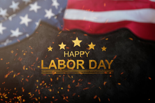 USA Labor Day background vector illustration with USA flag, Labor Day United States Of America typography