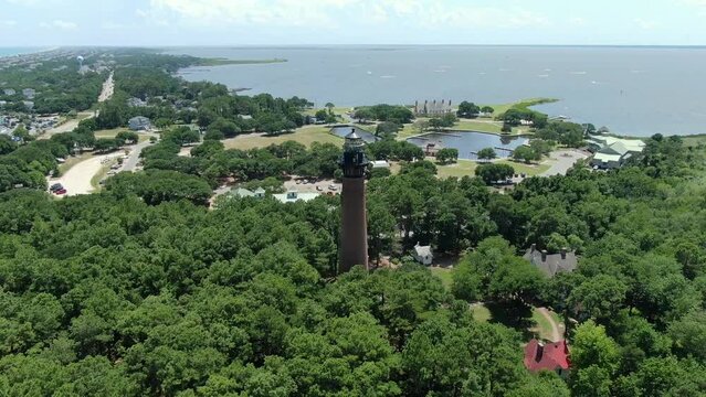 Currituck Beach Lighthouse, Outer Banks Drone Footage