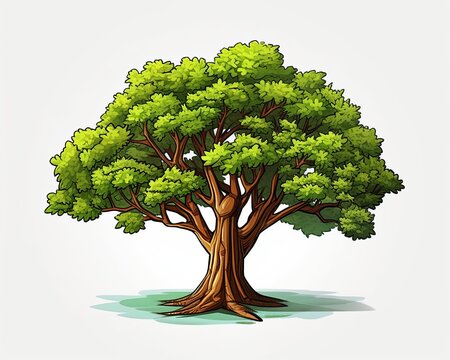 an illustration of a green tree on a white background