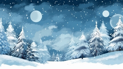 fir christmas frame tree white year winter snow background sky new holiday. Generative AI.