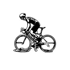 sketch of a cycling person with transparent background