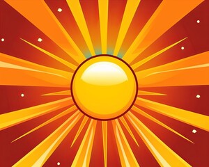 an illustration of an orange sun with rays coming out of it