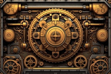 an image of a clockwork machine on a black background