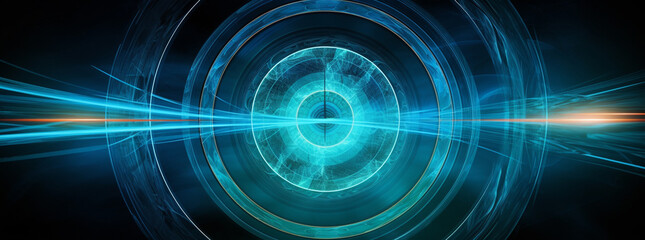 Naklejka premium Luxury silver circle Abstract circle technology sparkling ring with glitter isolated on dark blue background. Generative AI.