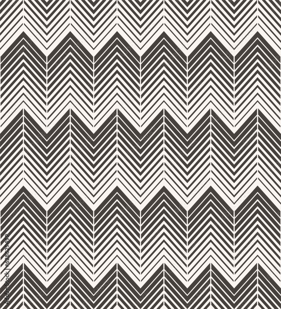 Aufkleber Seamless abstract background with black lines. Monochrome pattern.