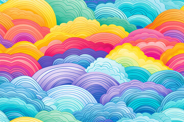 Abstract rainbow wave background Tile