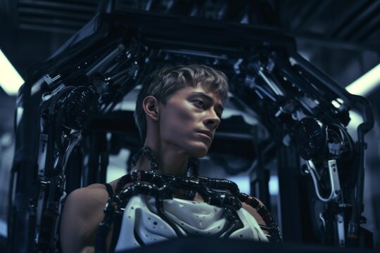 an image of a woman sitting in a futuristic vehicle