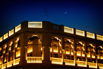 Middle Eastern building at night