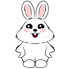 Cute little bunny rabbit outline sketch