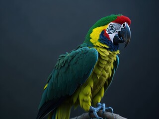 portrait of parrot in the studio