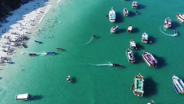 Praia do Forno, Arraial do Cabo, Rio de Janeiro aerial view footage