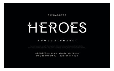 Abstract Fashion font alphabet. Minimal modern urban fonts for logo, brand etc. Typography typeface uppercase lowercase and number. vector illustration