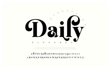 Daily Luxury wedding alphabet font. Typography decorative elegant classic lettering serif fonts vintage retro for logo. vector illustration © Money