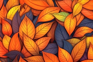Fototapeta premium autumn leaves seamless background design illustration graphic