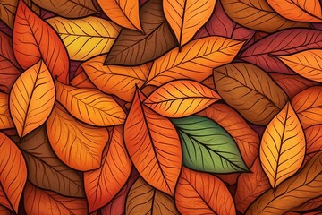 autumn leaves seamless background design illustration graphic