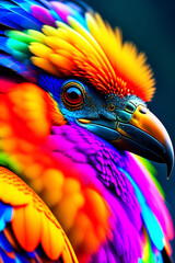 A colorful bird sitting on a hand