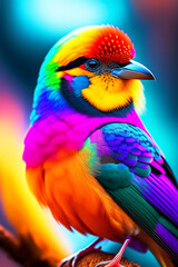 A colorful bird sitting on a hand