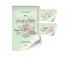 beautiful wedding invitation with beautiful flowers
