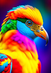 A colorful bird sitting on a hand