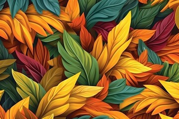 colorful autumn leaves seamless background