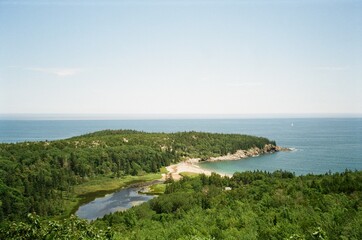 Fototapeta premium view from beehive trail in acadia national park