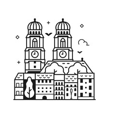 Travel Munich Scene with Frauenkirche Landmark