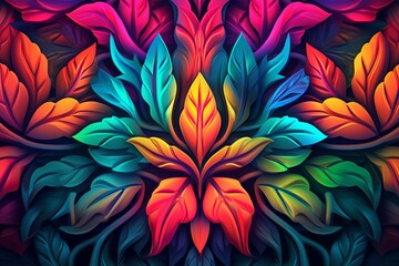 colorful leaves on a black background