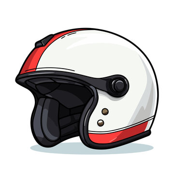 Motorcycle helmet isolated. Cute image of a racing helmet.