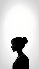 Photo of a woman's profile in black and white