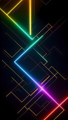 Fototapeta premium Photo of a vibrant and dynamic abstract composition with intersecting lines and geometric shapes