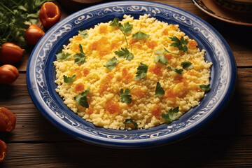 Original dish of couscous. Cuscuz Brasil. Also know as Cuscus or Cuzcuz. North and northeast of Brazil, typical food of Brazilian cuisine