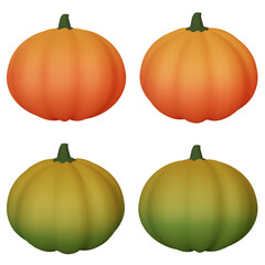 Halloween decorative element. Pumpkin in cartoon style. 3D render. 3D illustration.