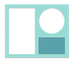 photo frame with stich design and text space for scrapbooking