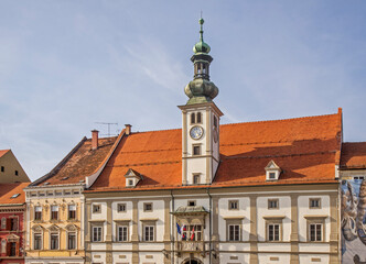 Obraz premium Town hall at Main square in Maribor. Slovenia