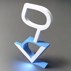 Unique 3D Blue White Shape Creative Color For Logo