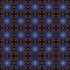Seamless abstract square pattern. Modern texture - digital art. Fabric abstract kaleidoscope