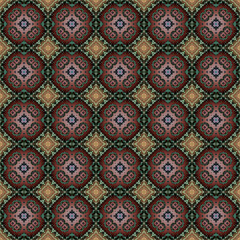 Seamless abstract square pattern. Modern texture - digital art. Fabric abstract kaleidoscope