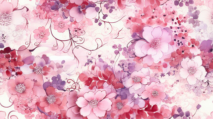 seamless pattern pink blossom