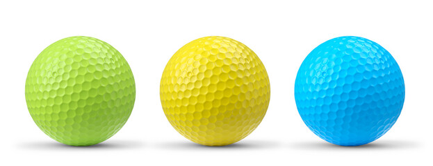 Set of golf ball isolated on white background