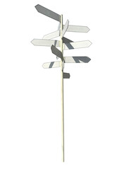 direction sign on transparent background