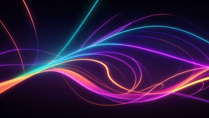 Photo of colorful abstract lines created with computer graphics