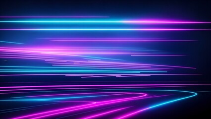 Photo of neon lines on a dark background