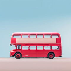 London double decker red bus - obrazy, fototapety, plakaty