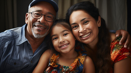 Hispanic family outside their house - Colombian family in the their neighborhood. Latin American. South American.