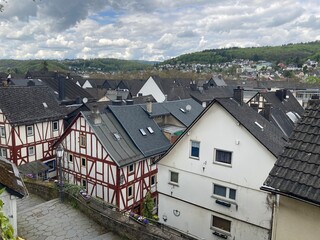view of a german village from above